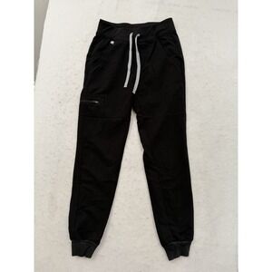Figs Scrub Pants Women 2XS Black Jogger Uniform Drawstring Pockets Stretch Taper